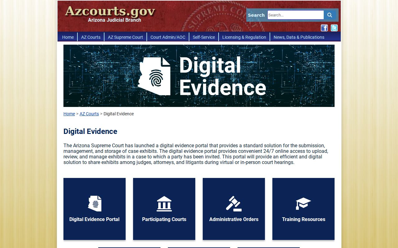 Gila County criminal court case Digital Evidence system